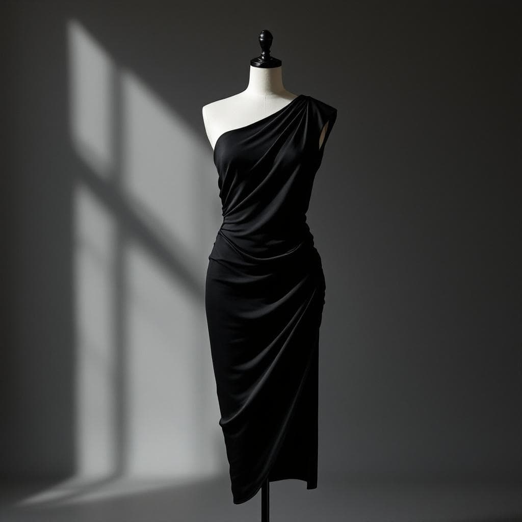 Draped Jersey Midi Dress