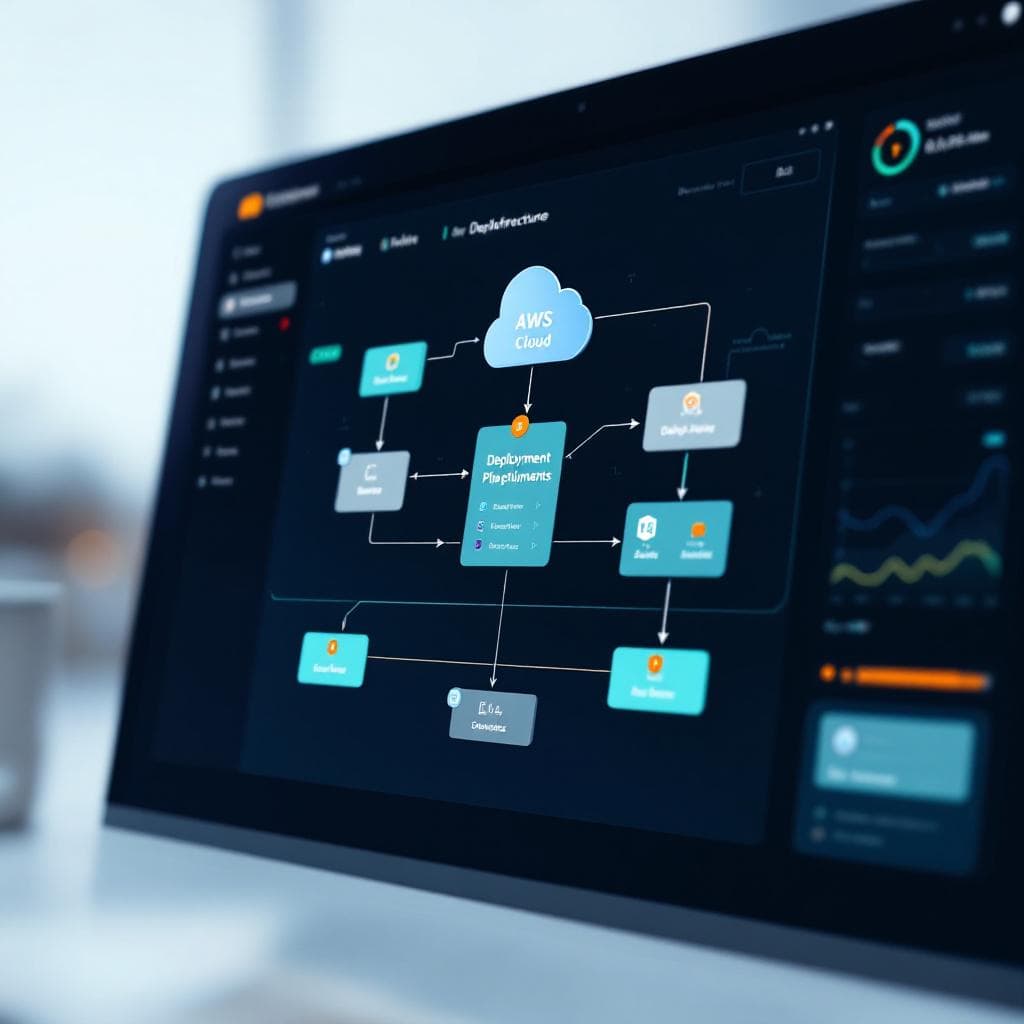 Stratos Cloud Platform — infrastructure topology diagram and deployment pipeline UI