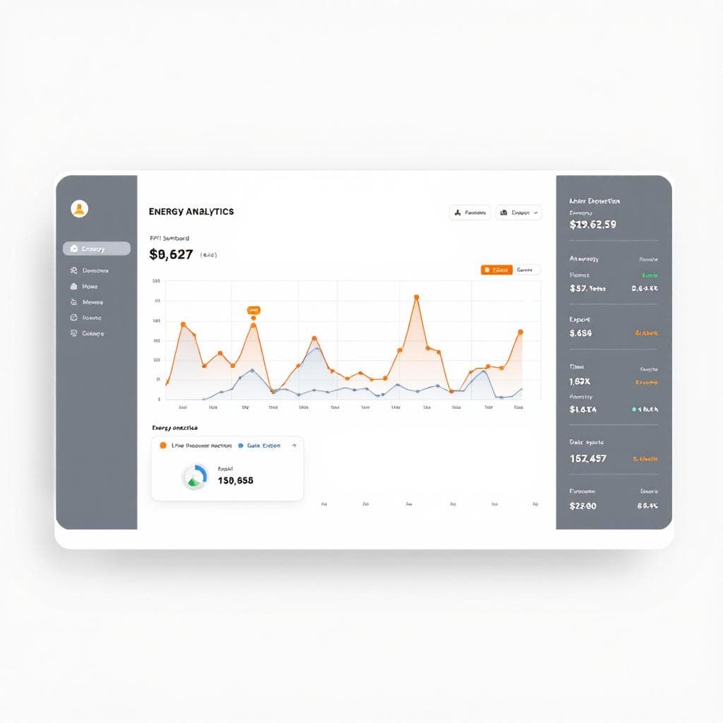 Volta Analytics — energy consumption line charts with anomaly flags and report export panel